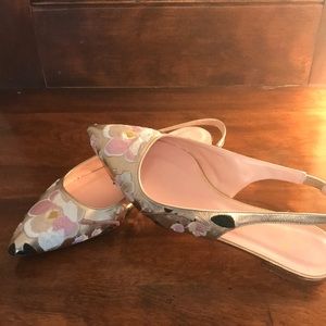 Kate Spade Gold Sling-back shoes